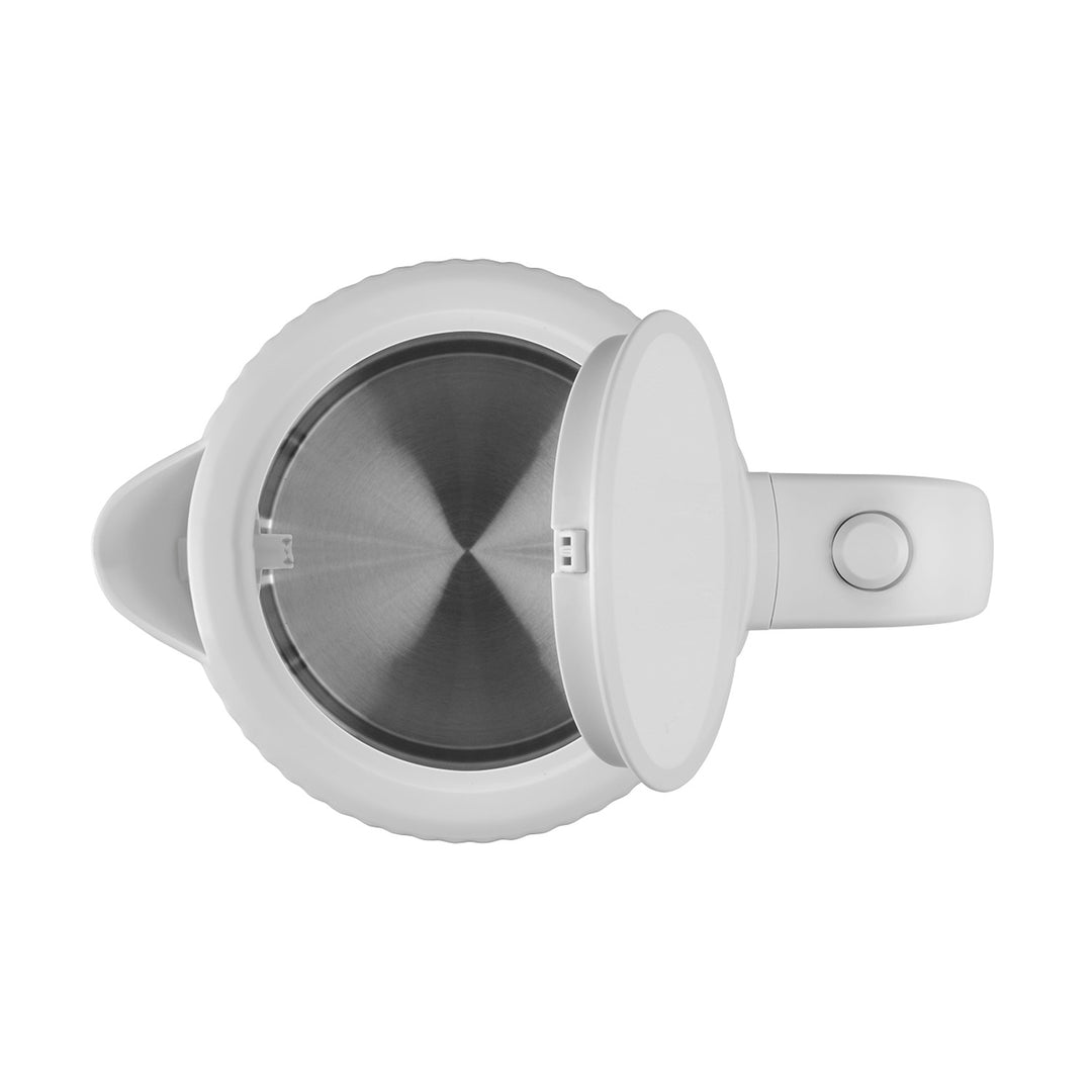 Bollitore elettrico in plastica Concept, 1,7L, design scanalato, triplo sistema di sicurezza, filtro per sedimenti, indicatore del livello dell'acqua, bianco, RK2390