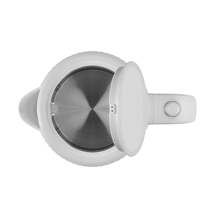Bollitore elettrico in plastica Concept, 1,7L, design scanalato, triplo sistema di sicurezza, filtro per sedimenti, indicatore del livello dell'acqua, bianco, RK2390