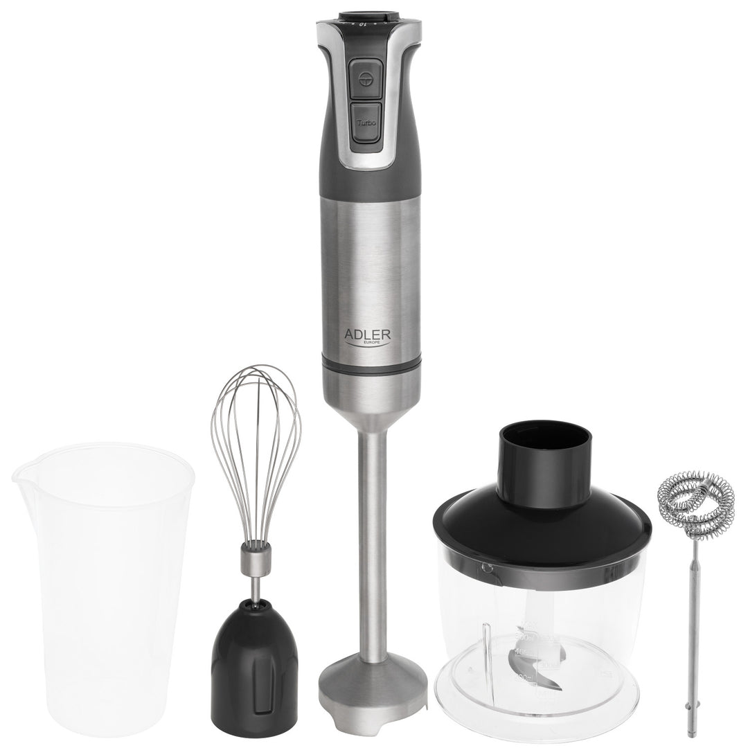 Frullatore manuale Adler, multifunzione, potenza 1800W, grigio, funzione turbo, AD 4627 g