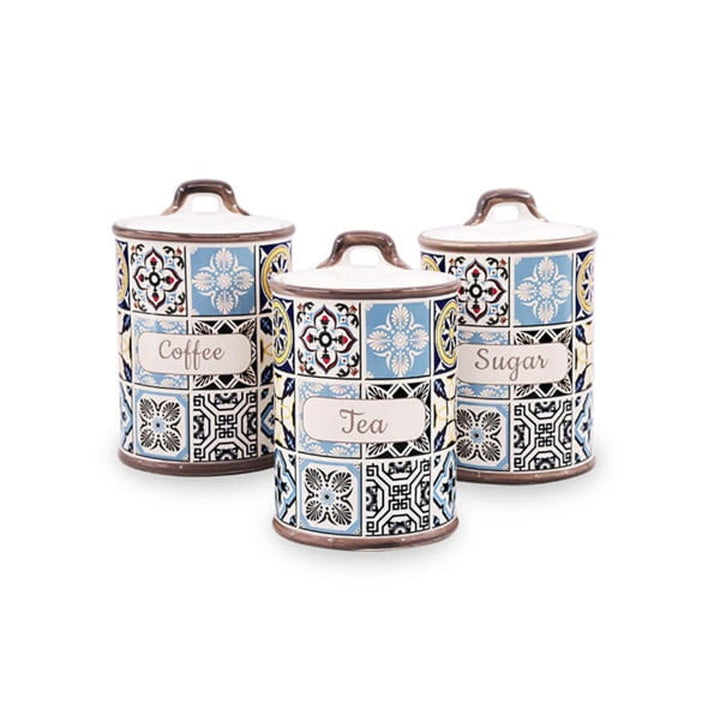 Set di contenitori in ceramica Holiday in Porto Maestro, 3 elementi, capacità 800 ml, chiusura in silicone, MR-20005-03CS