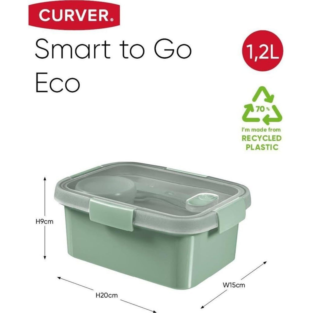 Contenitore per alimenti Curver, coperchio a prova di perdite, valvola nel coperchio, 100% riciclato, utilizzabile nel microonde, 250003