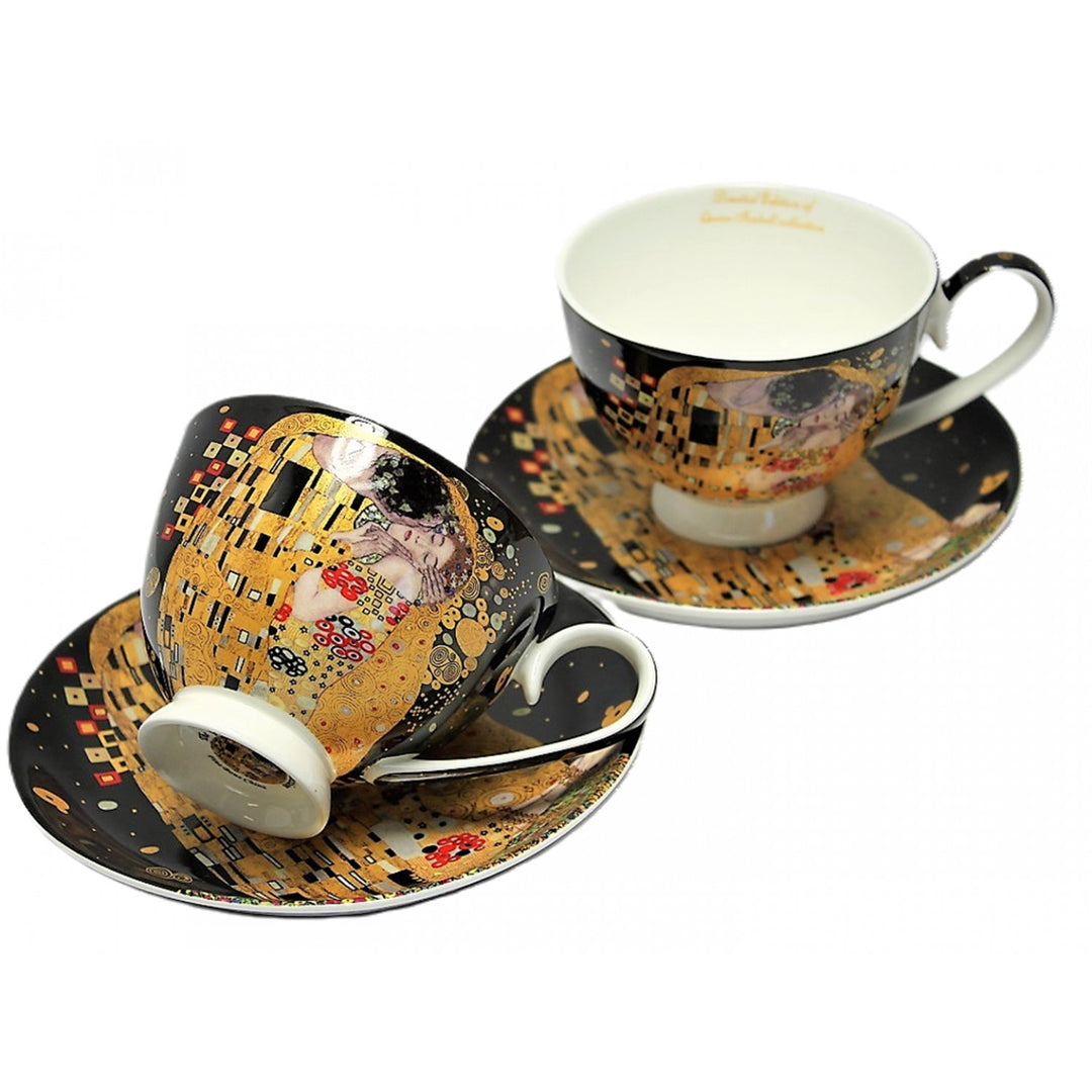 Set di 2 tazze in porcellana Queen Isabell, motivo Bacio di Klimt, 250 ml, W8KL356-22383