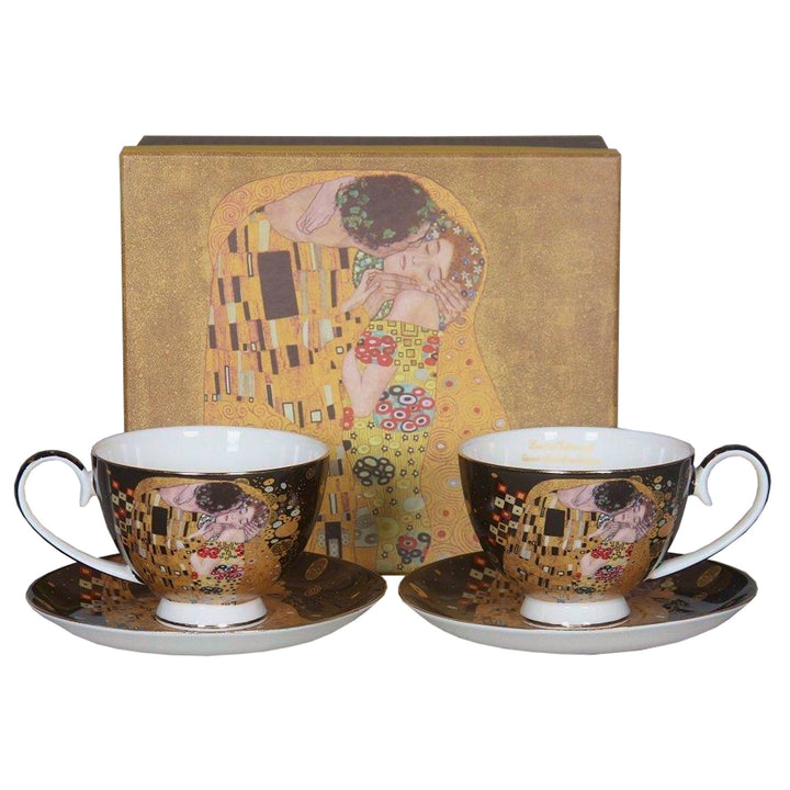Set di 2 tazze in porcellana Queen Isabell, motivo Bacio di Klimt, 250 ml, W8KL356-22383