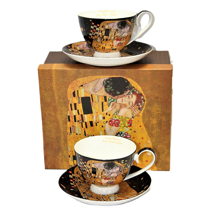 Set di 2 tazze in porcellana Queen Isabell, motivo Bacio di Klimt, 250 ml, W8KL356-22383