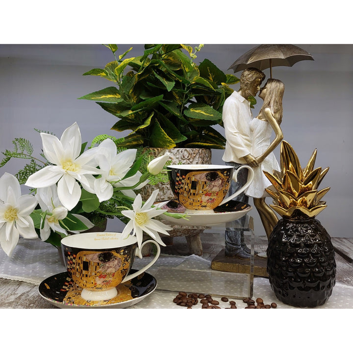 Set di 2 tazze in porcellana Queen Isabell, motivo Bacio di Klimt, 250 ml, W8KL356-22383