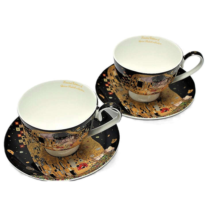 Set di 2 tazze in porcellana Queen Isabell, motivo Bacio di Klimt, 250 ml, W8KL356-22383