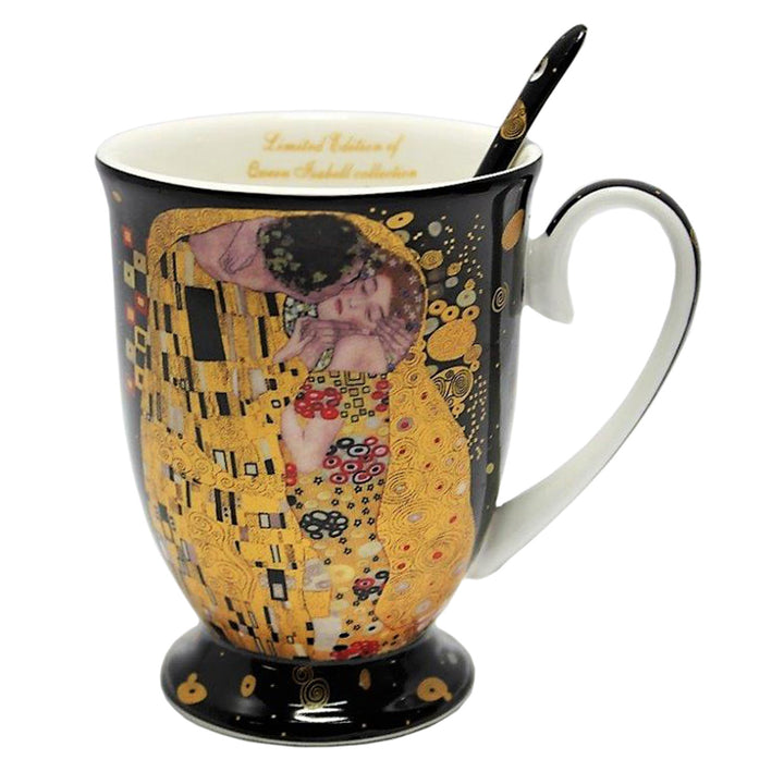 Tazza in porcellana Queen Isabel con cucchiaio, cucchiaio, motivo Klimt Kiss, 300ml, W9KL338-09121