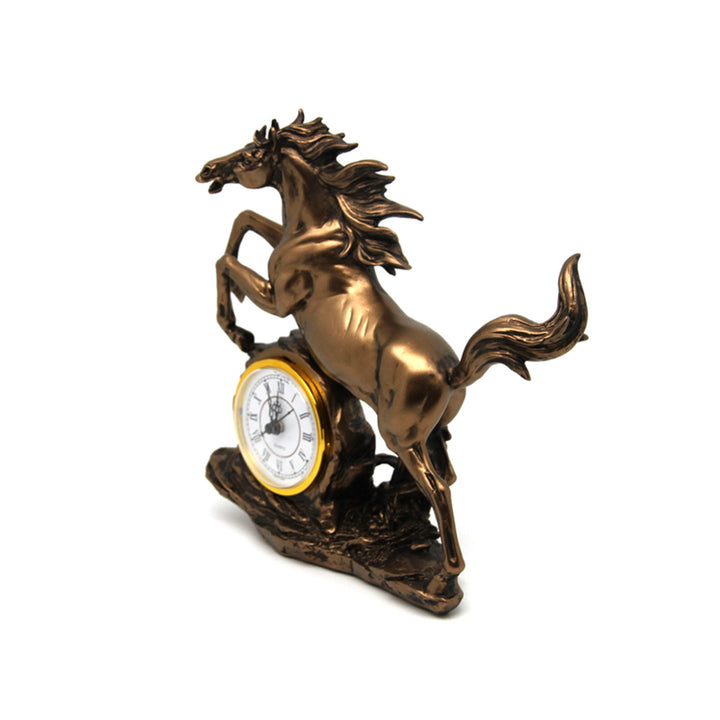 Statuetta del cavallo che salta, orologio, decorazione in bronzo, Regina Isabella