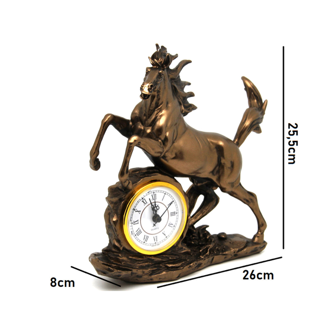 Statuetta del cavallo che salta, orologio, decorazione in bronzo, Regina Isabella