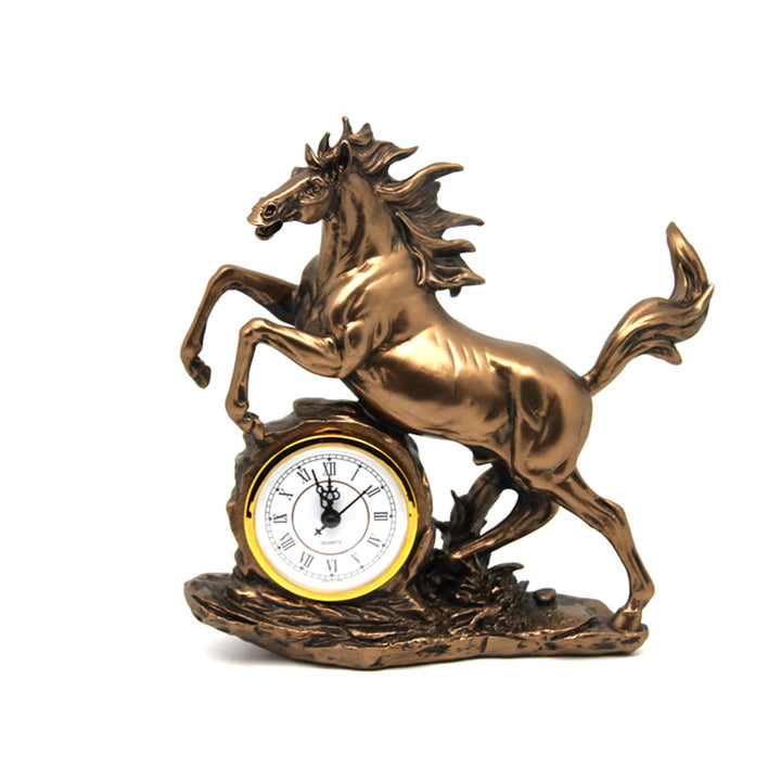 Statuetta del cavallo che salta, orologio, decorazione in bronzo, Regina Isabella
