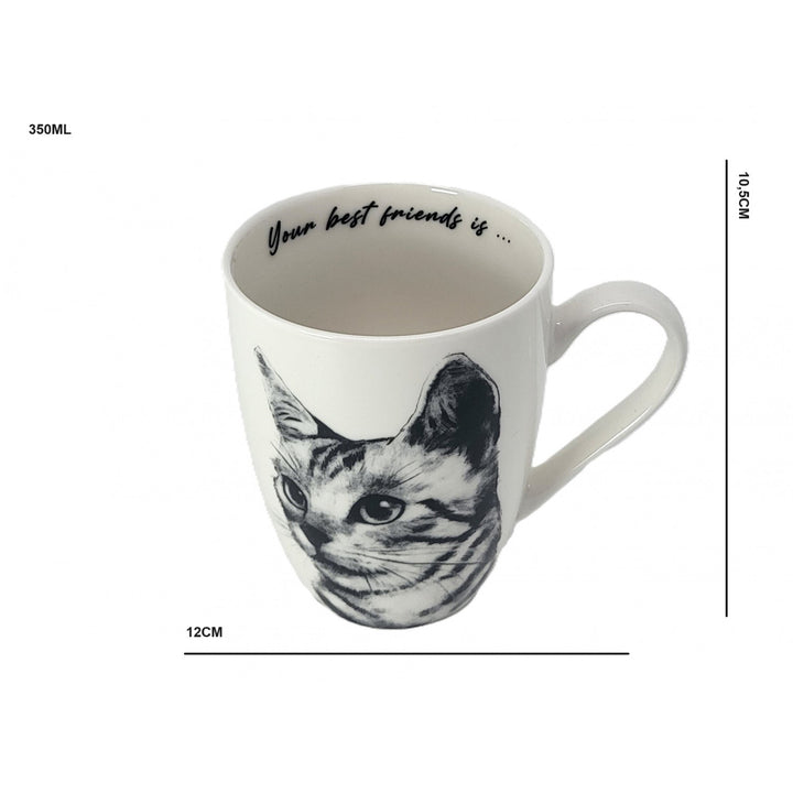 Tazza in porcellana Queen Isabel, gatto Sokake, 350 ml, Q1-05218
