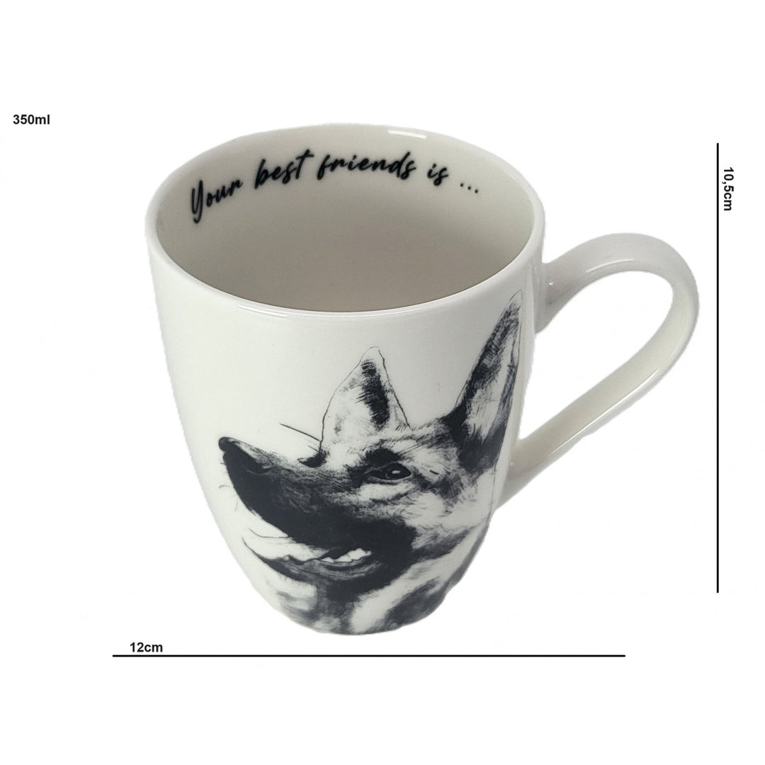 Tazza in porcellana Queen Isabel, pastore tedesco, 350 ml, Q1-05232