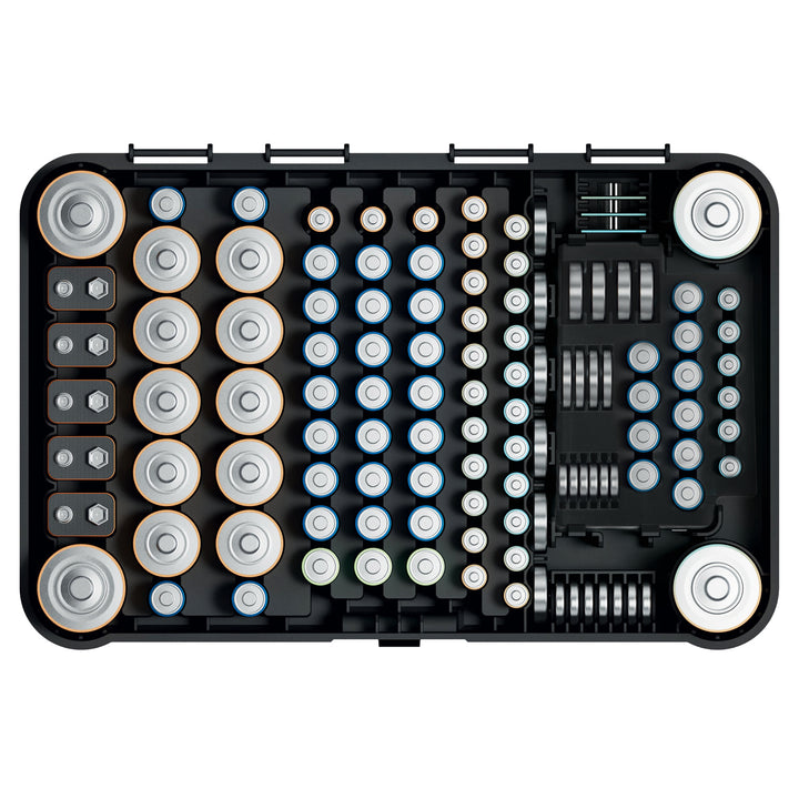 Organizzatore di batterie GreenBlue, coperchio trasparente, 115 spazi, Varta Box GB189, 5 pezzi