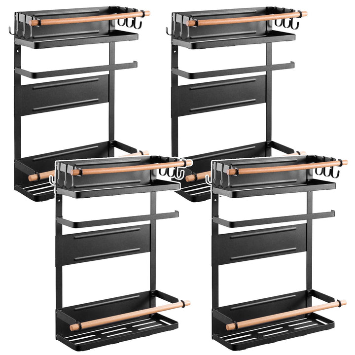 Ripiano magnetico Maclean per frigorifero/lavatrice, nero, 12 kg max, MC-910, 4 pezzi