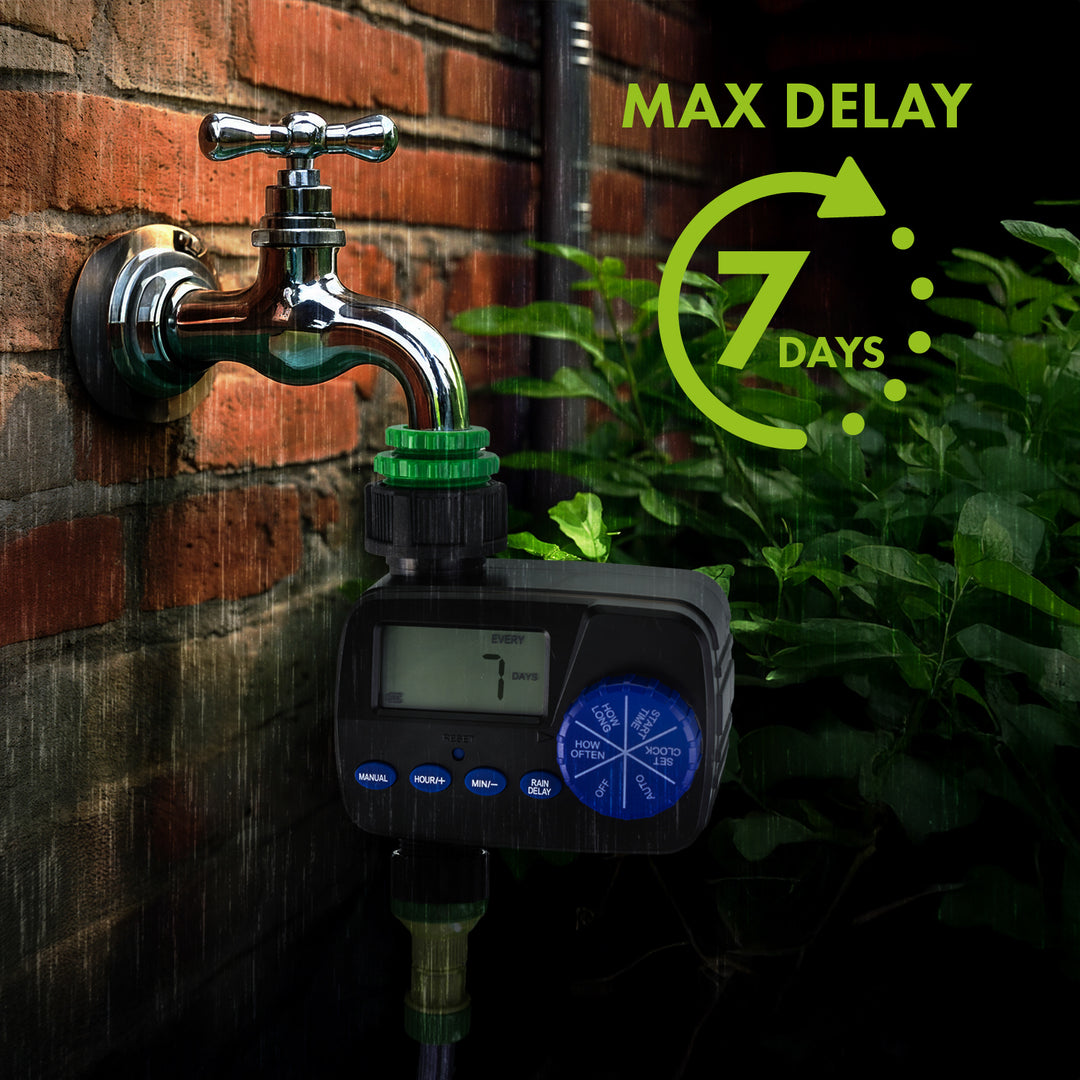 Centralina elettronica di irrigazione GreenBlue, programmatore, alimentazione 2x1,5V AA, GB390 + 2x Varta Industrial alcaline AA