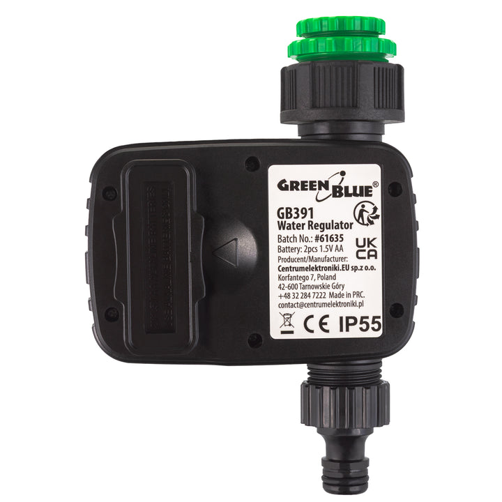 Centralina elettronica di irrigazione GreenBlue, programmatore, alimentazione 2x 1,5V AA, GB391 + 2x batterie alcaline Varta Industrial AA