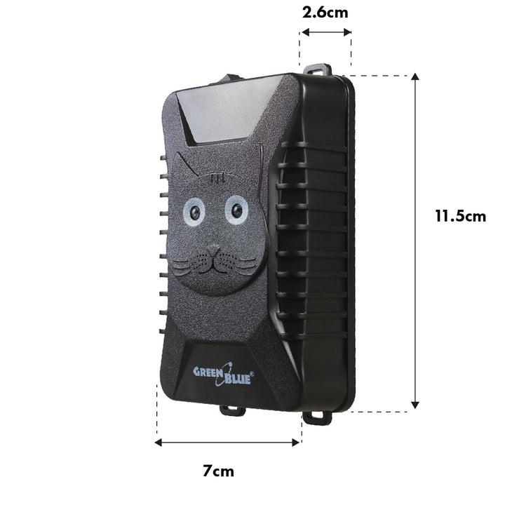 GreenBlue GB725 dissuasore per roditori e martore con ultrasuoni e LED + 4x batterie AA Varta Industrial