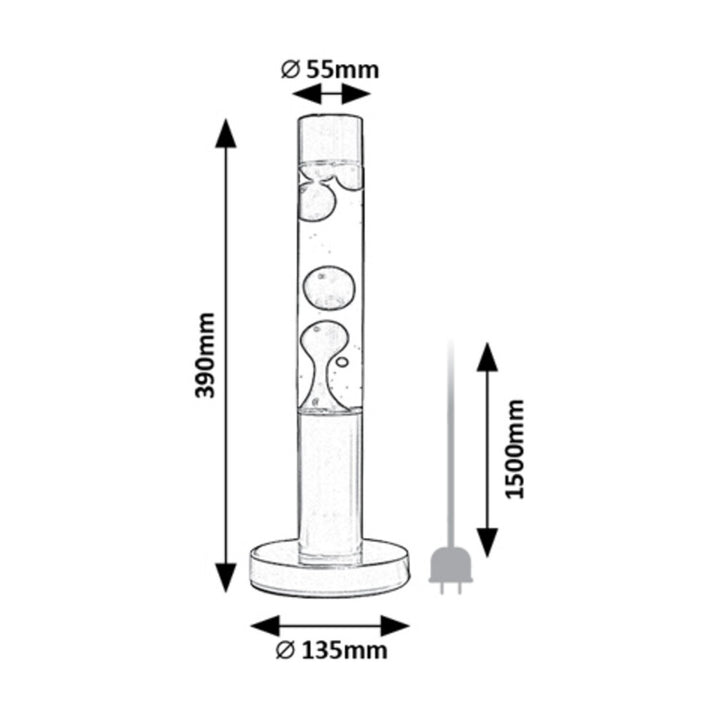 Rabalux Lampada lava LED, 25W, 3000 K, giallo, Lavastic