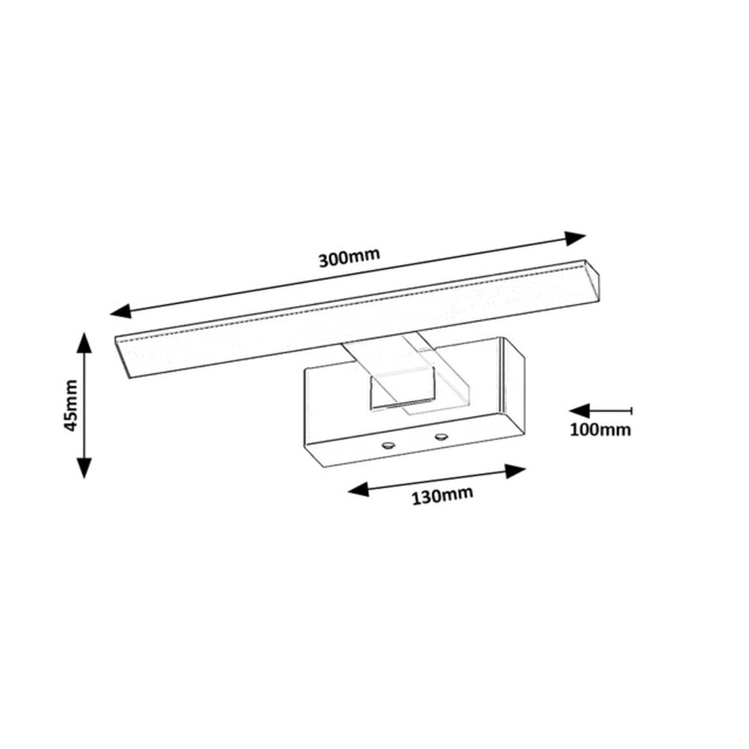 Lampada da bagno Rabalux, potenza 6W, bianco naturale 4000W, IP44. nero, Loric