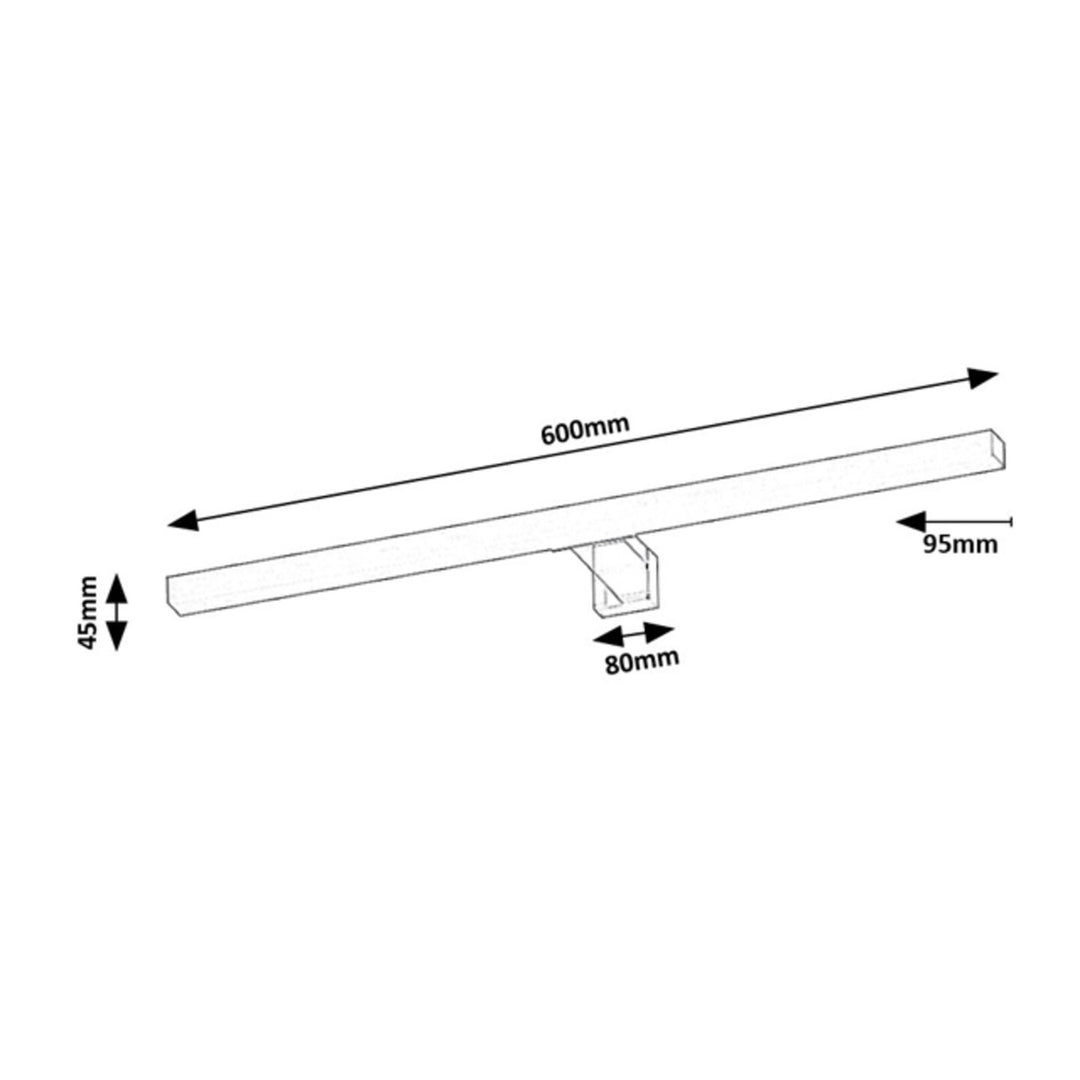 Lampada da bagno Rabalux, potenza 9 W, bianco naturale 4000 K, IP44, cromata, Oliro