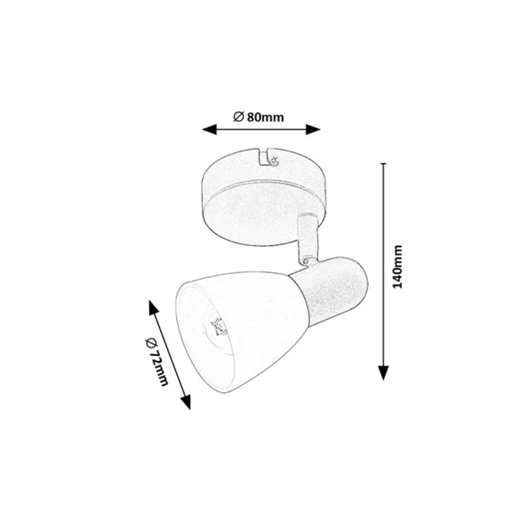 Lampada da soffitto Rabalux, spot, filettatura E14, IP20, nero, Soma