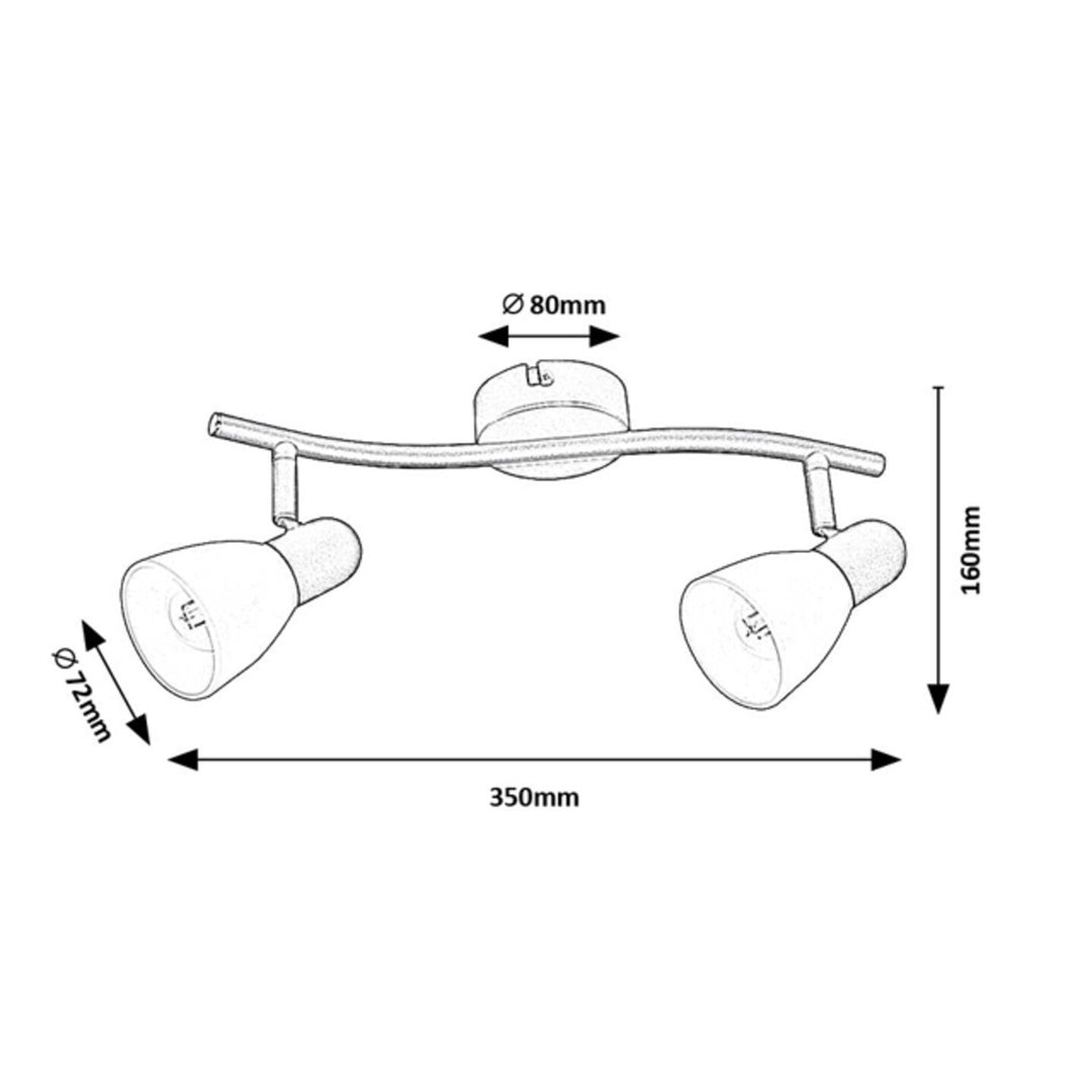 Lampada da soffitto Rabalux, spot, 2x filettatura E14, IP20, nero, Soma