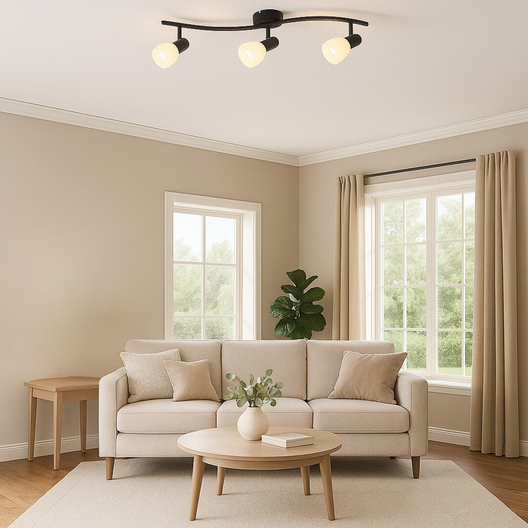 Lampada da soffitto Rabalux, spot, 3x filettatura E14, IP20, nero, Soma