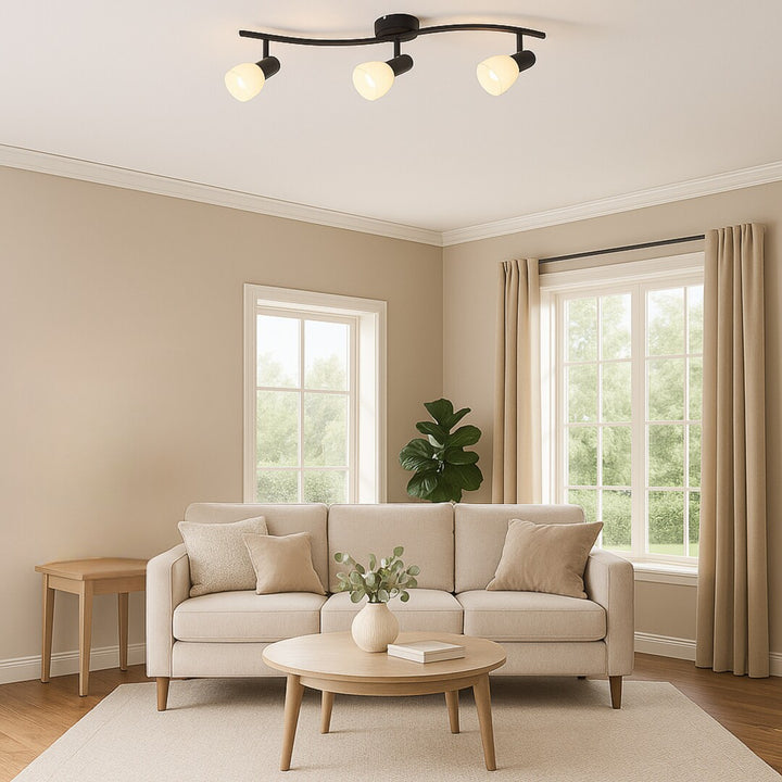 Lampada da soffitto Rabalux, spot, 3x filettatura E14, IP20, nero, Soma