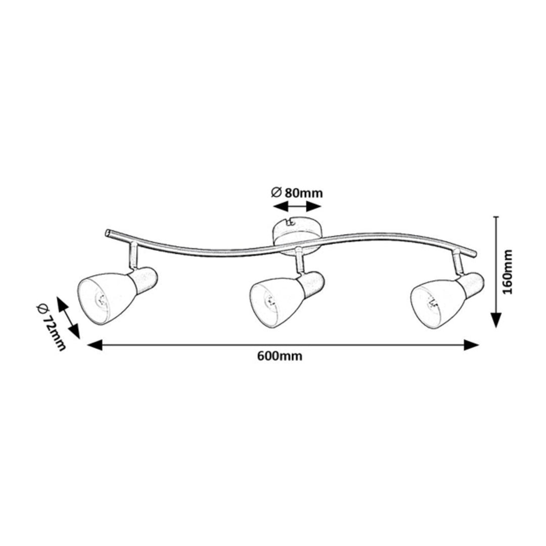 Lampada da soffitto Rabalux, spot, 3x filettatura E14, IP20, nero, Soma