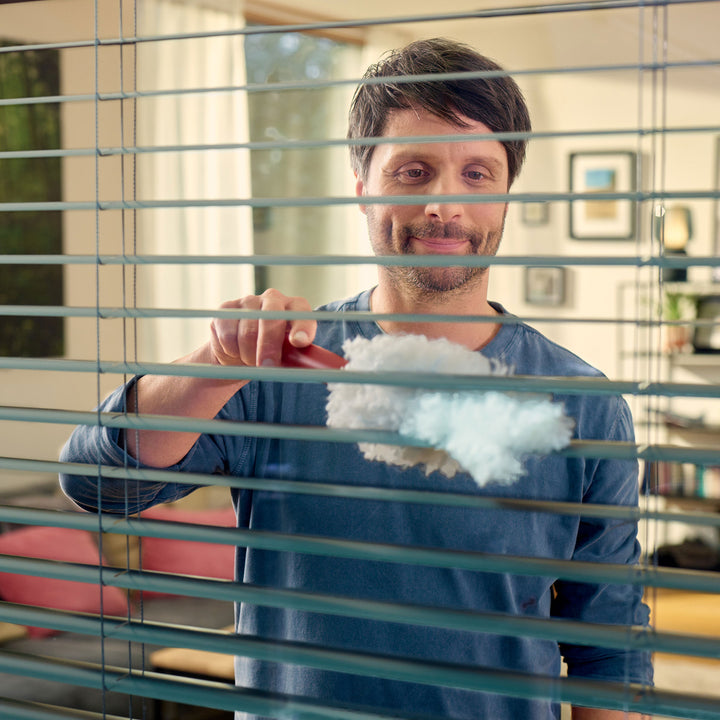 Scopa per spolverare Vileda Flex&Catch, con manico corto, 2 cartucce incluse, antiscivolo, testa flessibile, 179432