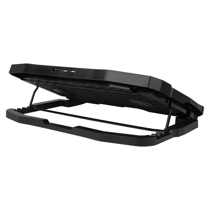 Supporto di raffreddamento per laptop Blow Hurricane, quattro ventole, illuminazione rossa, hub USB integrato