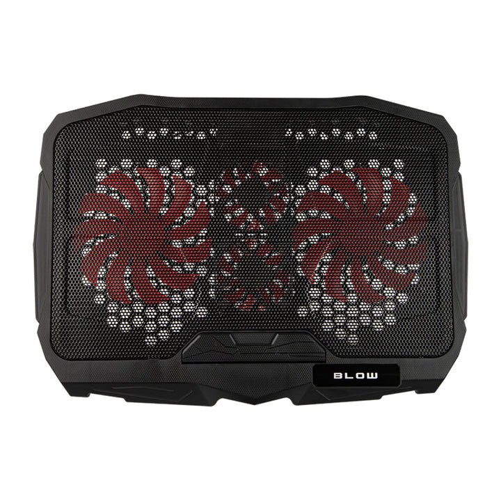 Supporto di raffreddamento per laptop Blow Hurricane, quattro ventole, illuminazione rossa, hub USB integrato