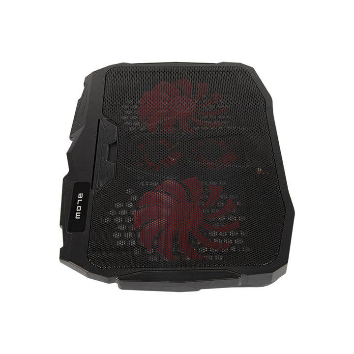 Supporto di raffreddamento per laptop Blow Hurricane, quattro ventole, illuminazione rossa, hub USB integrato