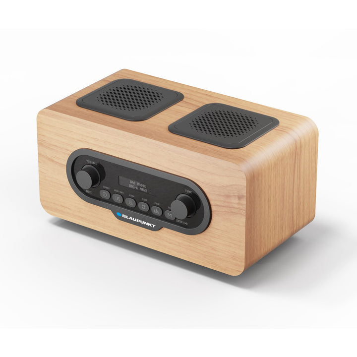 Radio portatile Blaupunkt, radio digitale DAB+ e sintonizzatore FM, Bluetooth, uscita cuffie, lettore USB e microSD, display LCD, funzione orologio e sveglia, alimentata da batteria ricaricabile USB-C, DR10CR