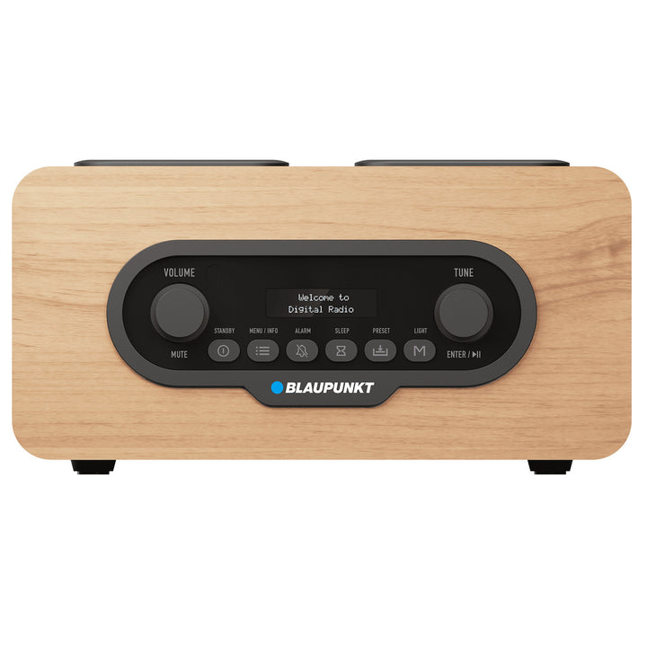 Radio portatile Blaupunkt, radio digitale DAB+ e sintonizzatore FM, Bluetooth, uscita cuffie, lettore USB e microSD, display LCD, funzione orologio e sveglia, alimentata da batteria ricaricabile USB-C, DR10CR