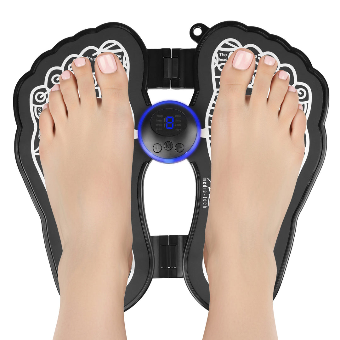 Apparecchio per il massaggio dei piedi Media-Tech, massaggio con elettrostimolazione EMS, 8 modalità, 19 livelli di intensità, MT6527