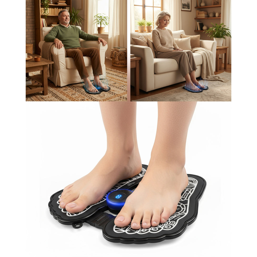 Apparecchio per il massaggio dei piedi Media-Tech, massaggio con elettrostimolazione EMS, 8 modalità, 19 livelli di intensità, MT6527