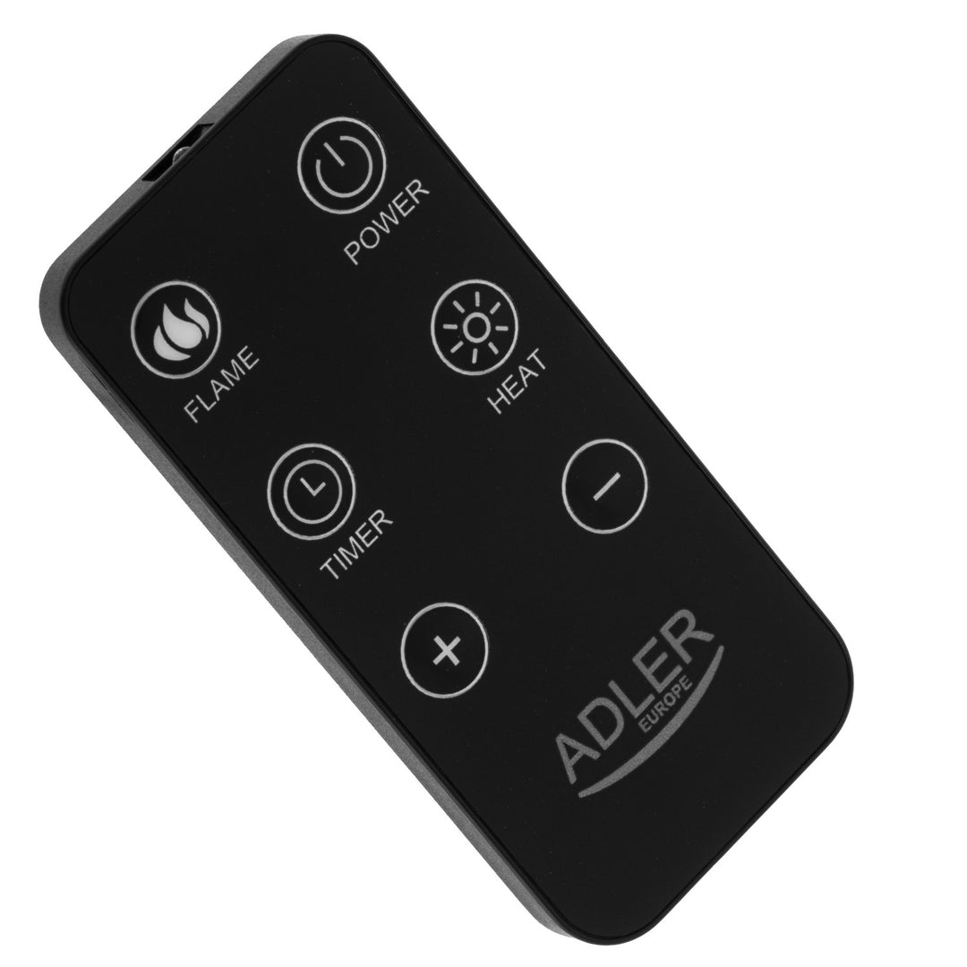 Caminetto elettrico a LED con telecomando, 2 potenze di riscaldamento 1000W/2000W, termostato, Adler AD 7755