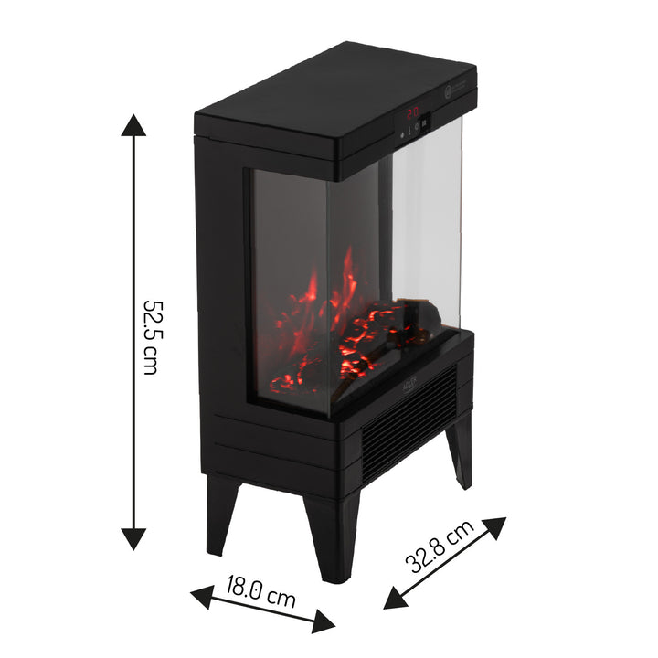 Caminetto elettrico a LED con telecomando, 2 potenze di riscaldamento 1000W/2000W, termostato, Adler AD 7755