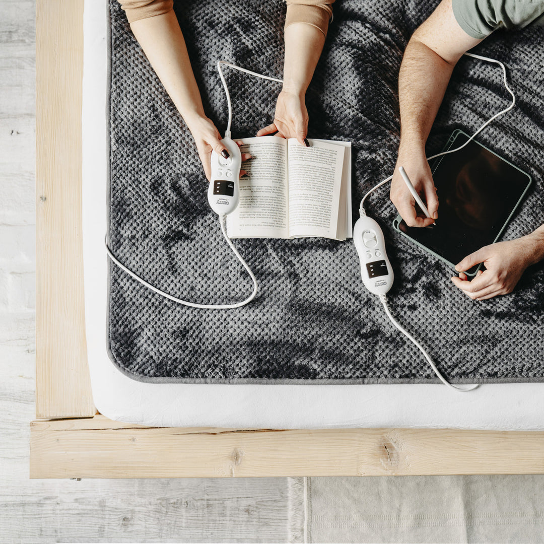 Coperta elettrica Camry, per 2 persone, dimensioni 150x160cm, 8 livelli di riscaldamento, potenza 2 x 60W, grigio, CR 7417