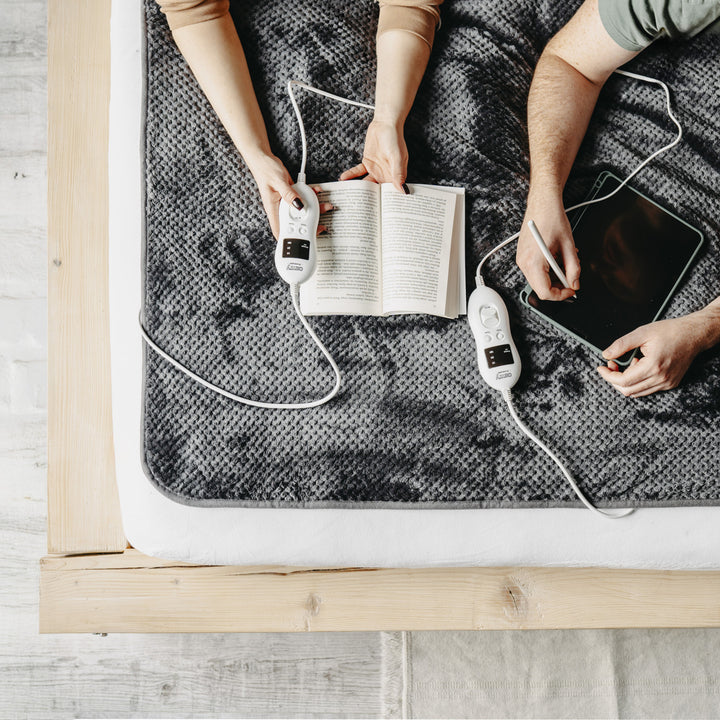 Coperta elettrica Camry, per 2 persone, dimensioni 150x160cm, 8 livelli di riscaldamento, potenza 2 x 60W, grigio, CR 7417