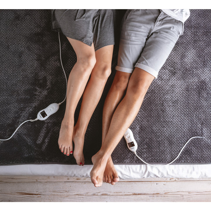 Coperta elettrica Camry, per 2 persone, dimensioni 150x160cm, 8 livelli di riscaldamento, potenza 2 x 60W, grigio, CR 7417