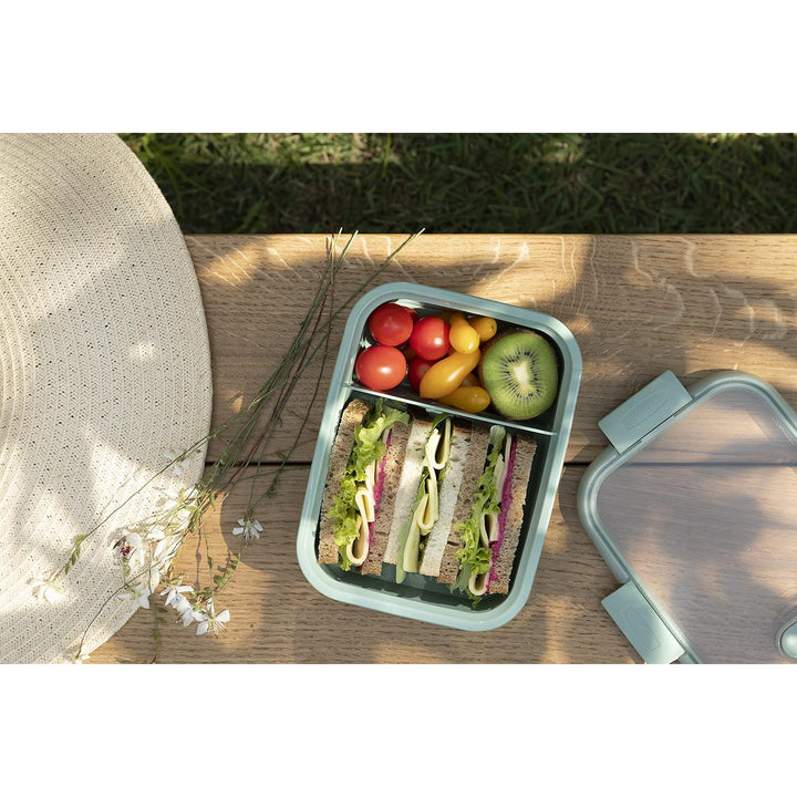 Contenitore per alimenti Dual Curver, coperchio a prova di perdite, valvola nel coperchio, 100% riciclato, utilizzabile nel microonde, due scomparti 0,6L + 0,3L, 250000