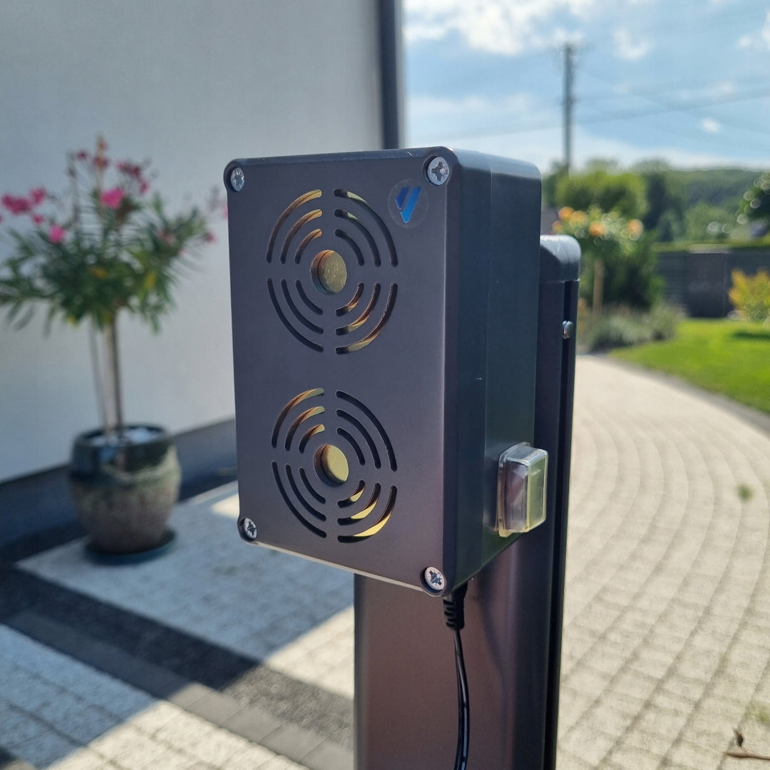Repellente per roditori, martore, ratti, topi Viano, generatore di ultrasuoni a risparmio energetico, IP65, Waterpro