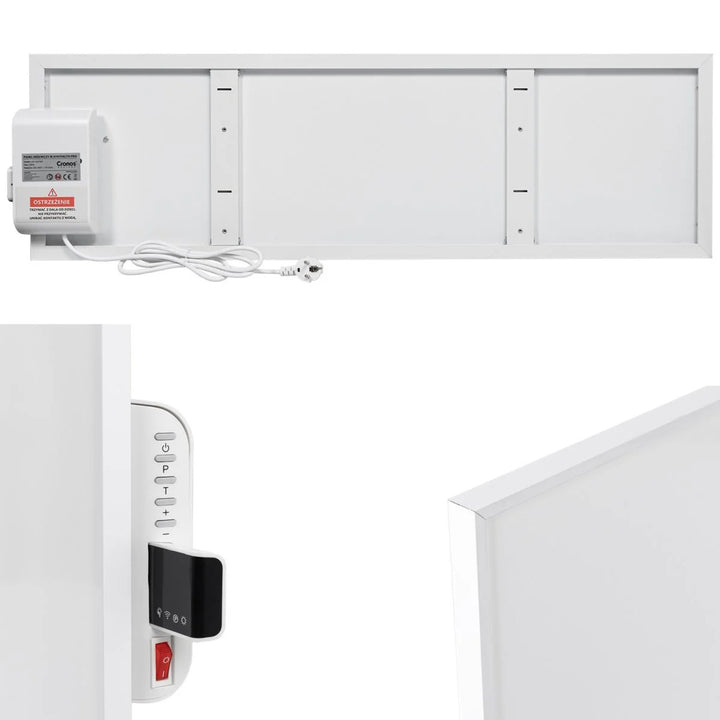 Riscaldatore a infrarossi Cronos, 330W, bianco, anallergico, ultrasottile, superficie opaca, riscalda un'area fino a 12m2, Synthelith PRO CRP-330TWP Bianco