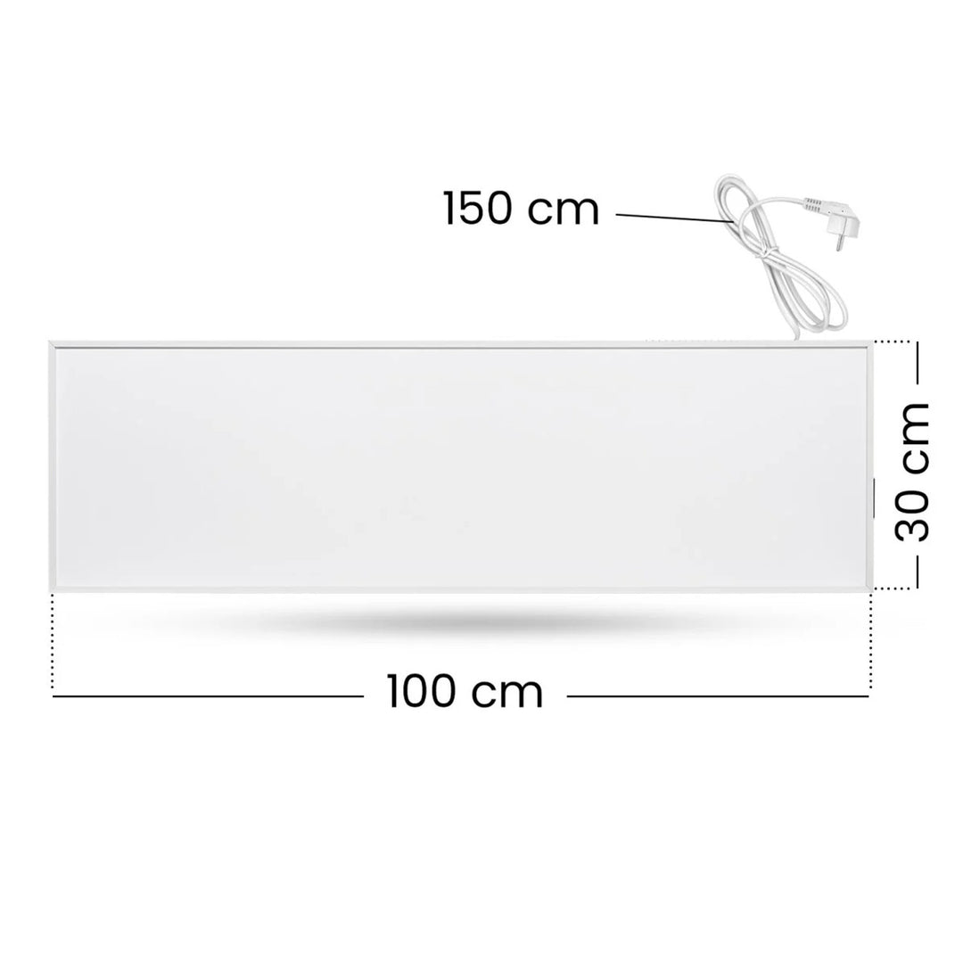 Riscaldatore a infrarossi Cronos, 330W, bianco, anallergico, ultrasottile, superficie opaca, riscalda un'area fino a 12m2, Synthelith PRO CRP-330TWP Bianco