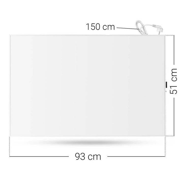 Riscaldatore a infrarossi Cronos, 500W, bianco, anallergico, ultrasottile, superficie opaca, riscalda fino a 14m2, Synthelith PRO CRP-500TWP Bianco