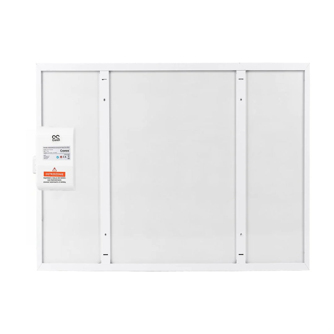Riscaldatore a infrarossi Cronos, 500W, bianco, anallergico, ultrasottile, superficie opaca, riscalda fino a 14m2, Synthelith PRO CRP-500TWP Bianco