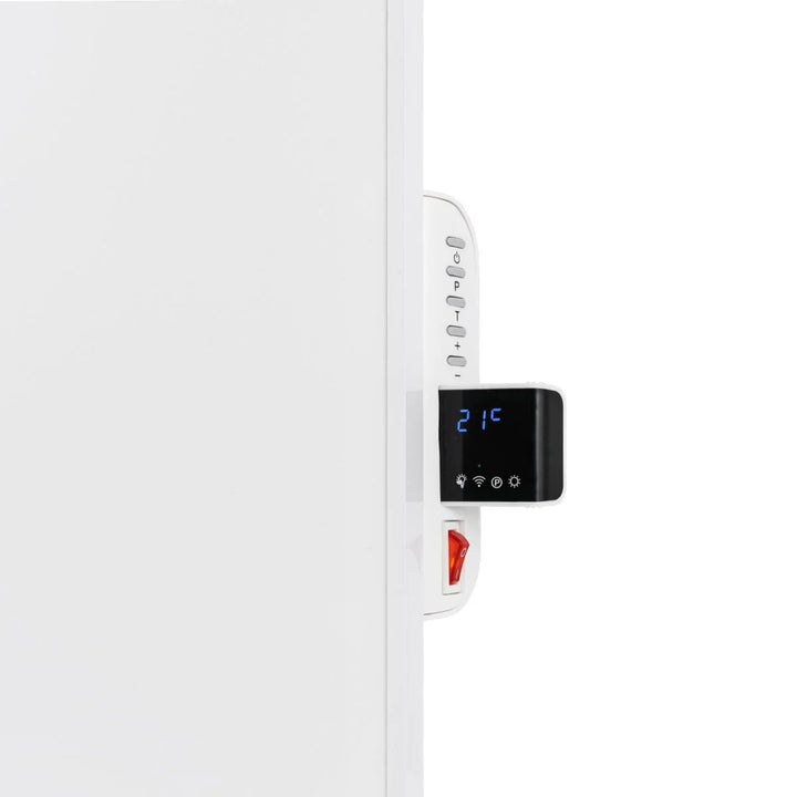 Riscaldatore a infrarossi Cronos, 500W, bianco, anallergico, ultrasottile, superficie opaca, riscalda fino a 14m2, Synthelith PRO CRP-500TWP Bianco