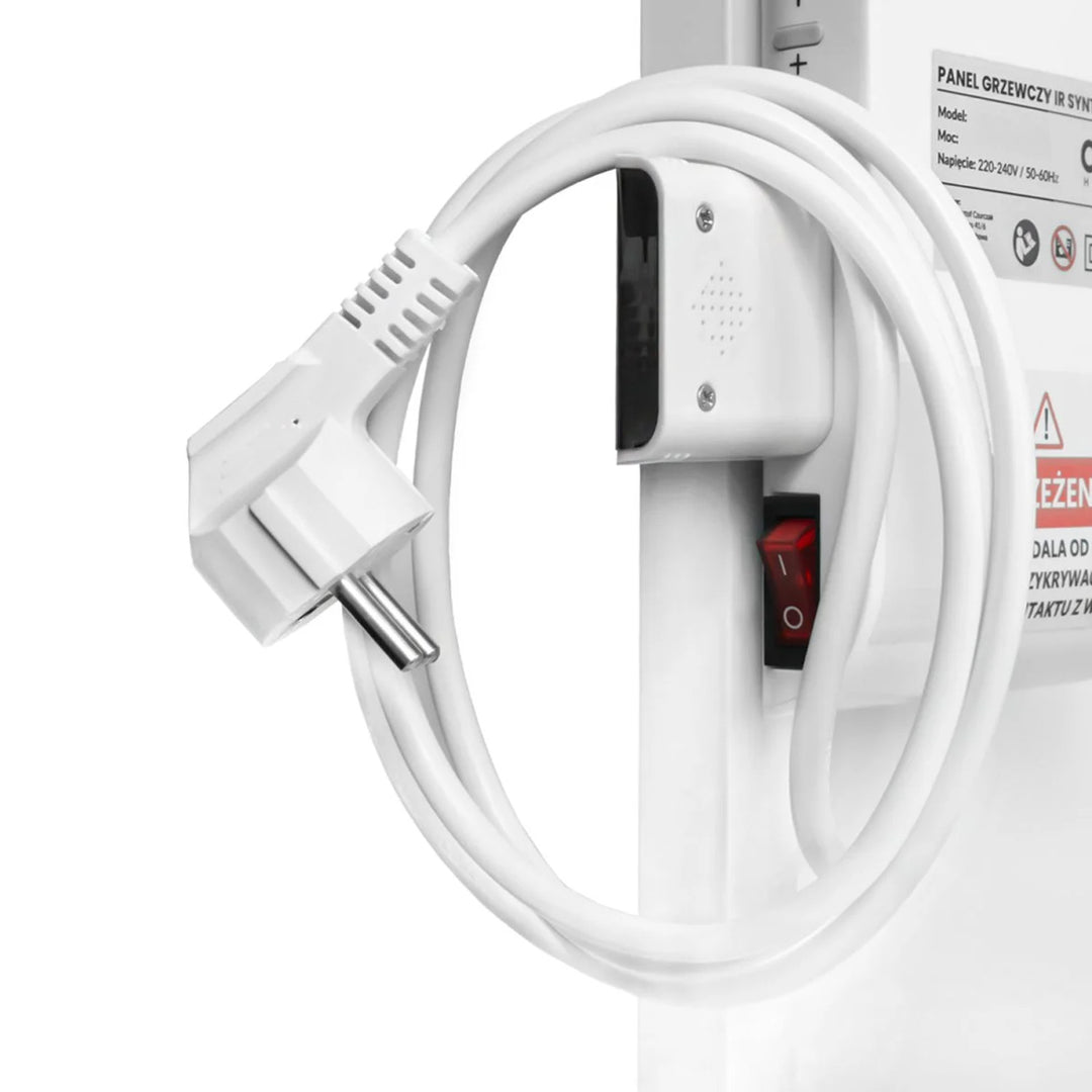 Riscaldatore a infrarossi Cronos, 500W, bianco, anallergico, ultrasottile, superficie opaca, riscalda fino a 14m2, Synthelith PRO CRP-500TWP Bianco